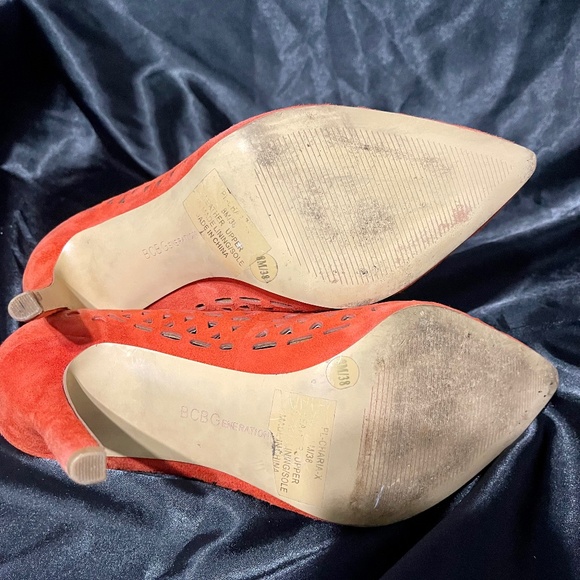 BCBGeneration Leather Heel Red/Organge Size 8 M - Picture 4 of 4